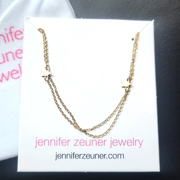 Star Double Necklace Gold-Plated - Picture 1 of 6